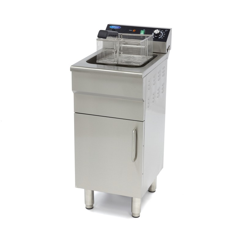 Maxima - Friteuse - 16L - 1 Panier - avec Robinet de Vidange et Support
