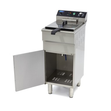 Maxima - Friteuse - 16L - 1 Panier - avec Robinet de Vidange et Support