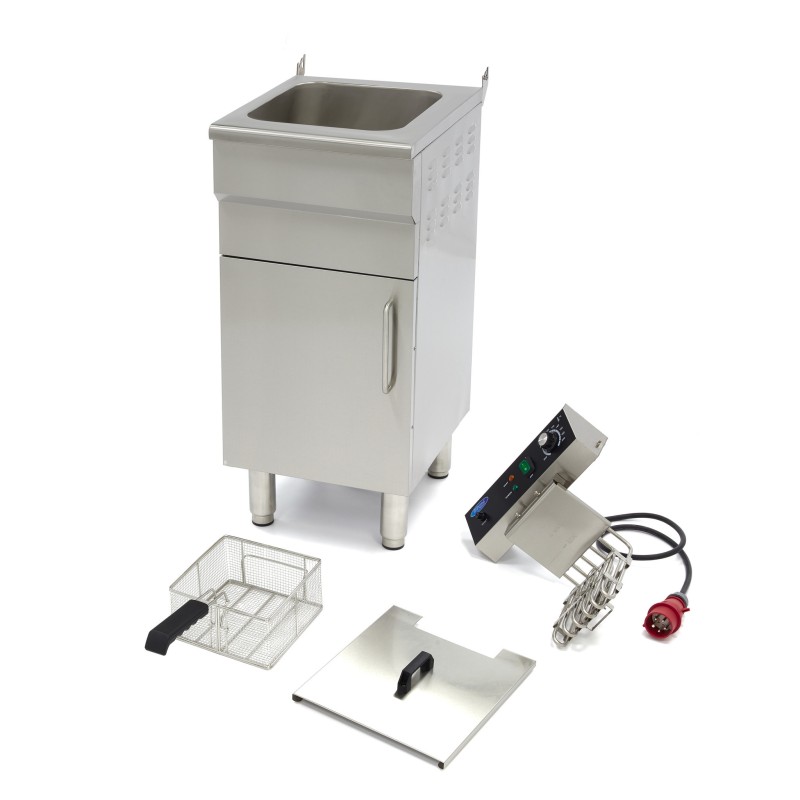 Maxima - Friteuse - 16L - 1 Panier - avec Robinet de Vidange et Support