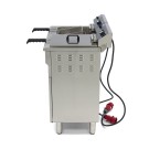 Maxima - Friteuse professionnelle - 2 x 16L - 2 paniers - avec robinet de vidange et support