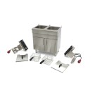 Maxima - Friteuse professionnelle - 2 x 16L - 2 paniers - avec robinet de vidange et support