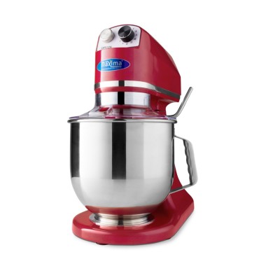 Maxima - Batteur sur socle - 7L - Jusqu'à 2kg de pâte - Rouge Framboise