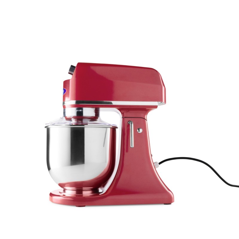 Maxima - Batteur sur socle - 7L - Jusqu'à 2kg de pâte - Rouge Framboise