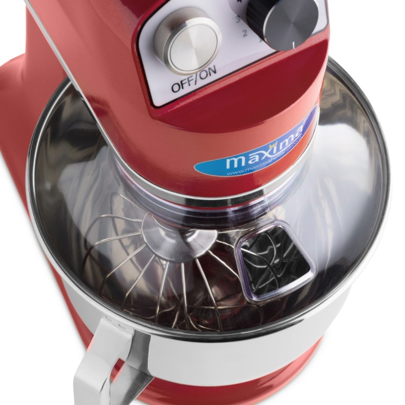 Maxima - Batteur sur socle - 7L - Jusqu'à 2kg de pâte - Rouge Framboise