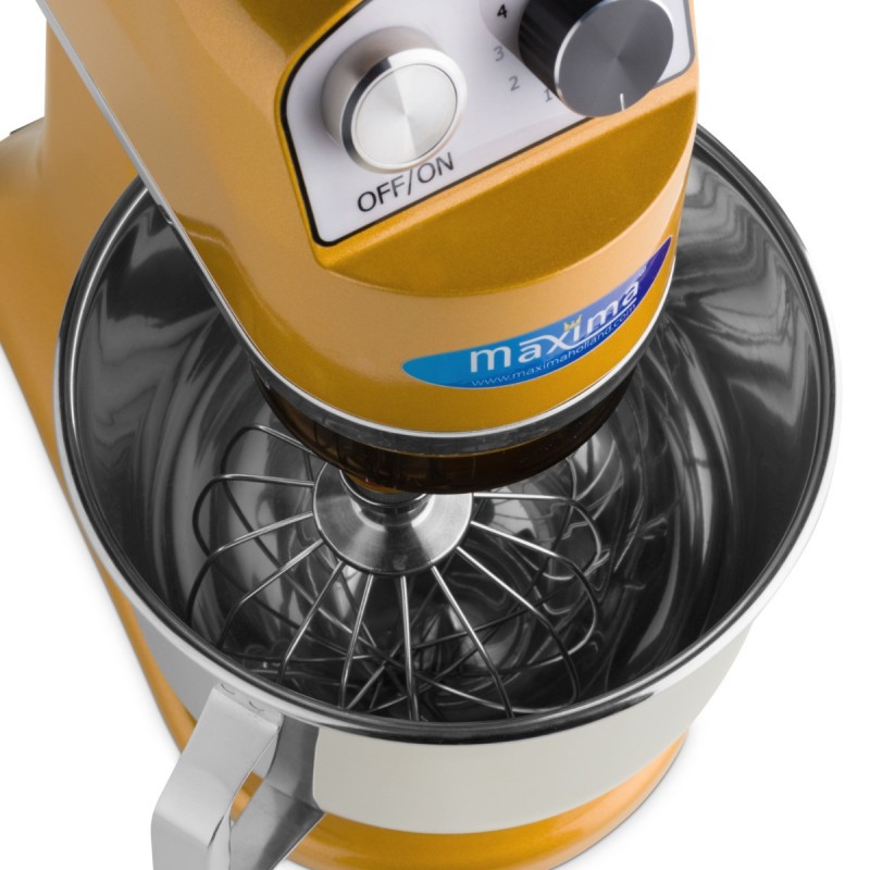 Maxima - Batteur sur socle - 7 L - Jusqu'à 2 kg de pâte - Doré