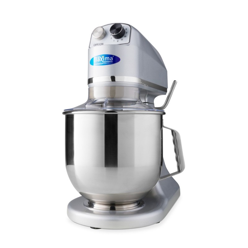 Maxima - Batteur sur socle - 7 litres - Jusqu'à 2 kg de pâte - Argent