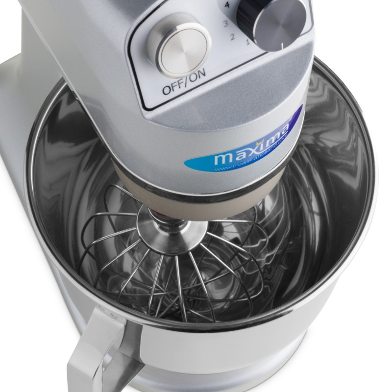 Maxima - Batteur sur socle - 7 litres - Jusqu'à 2 kg de pâte - Argent