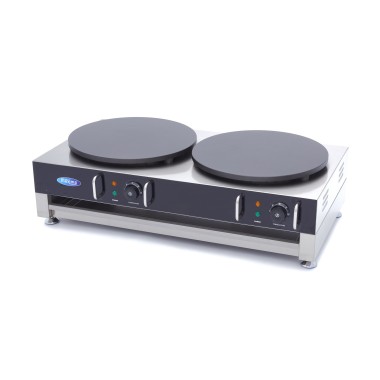 Maxima - Crêpière - Double crêpes - 2 x 40cm - inclut répartiteur de pâte