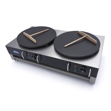 Maxima - Crêpière - Double crêpes - 2 x 40cm - inclut répartiteur de pâte