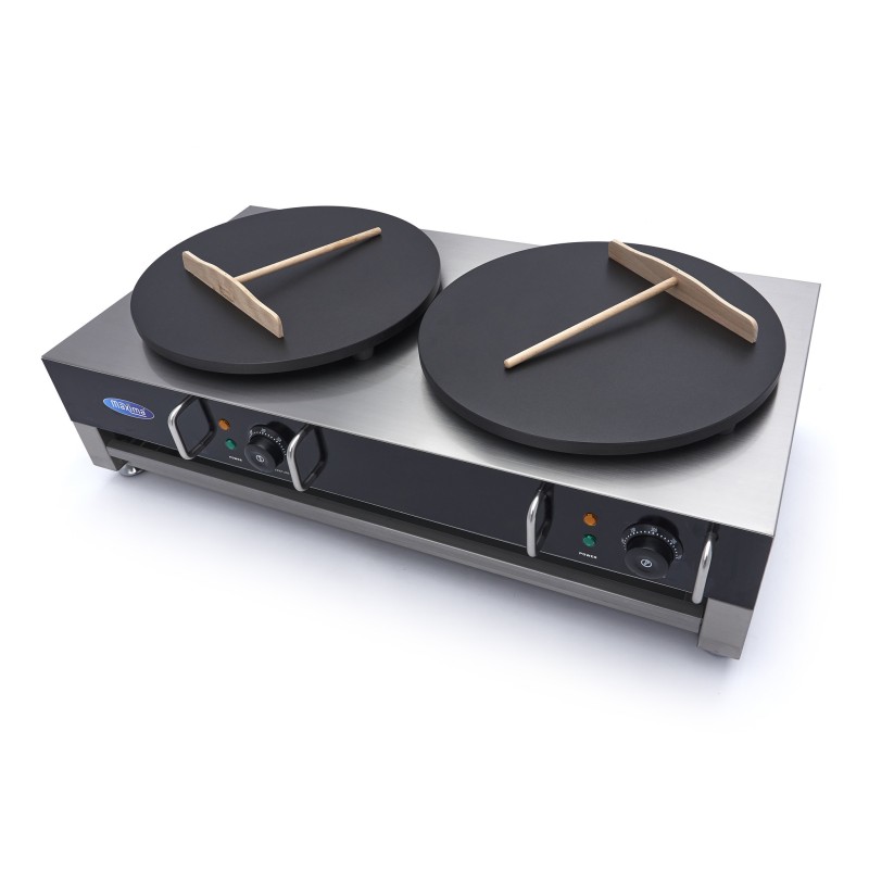 Maxima - Crêpière - Double crêpes - 2 x 40cm - inclut répartiteur de pâte