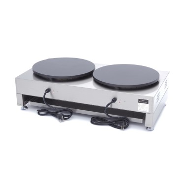 Maxima - Crêpière - Double crêpes - 2 x 40cm - inclut répartiteur de pâte