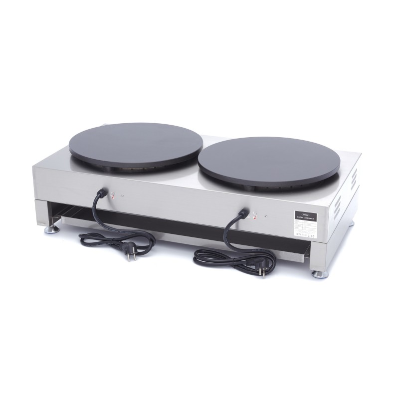 Maxima - Crêpière - Double crêpes - 2 x 40cm - inclut répartiteur de pâte