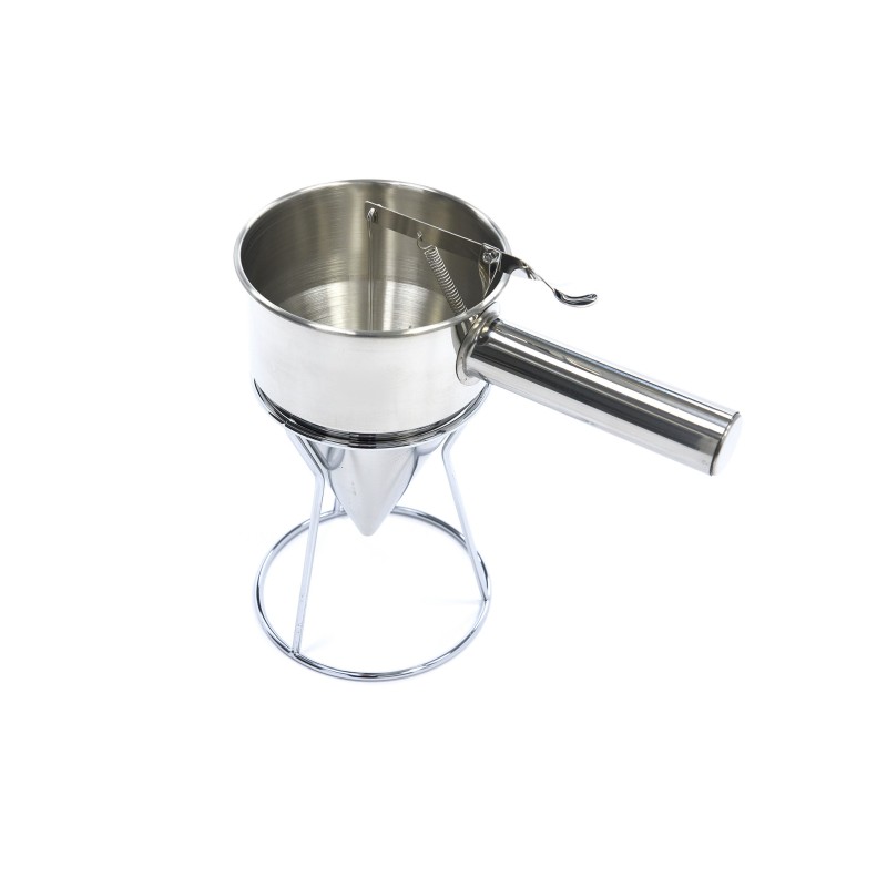 Maxima - Distributeur de pâte à crêpes - 1,3 L - En acier inoxydable - bouton de dosage inclus