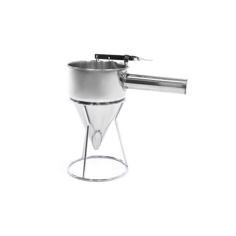 Maxima - Distributeur de pâte à crêpes - 1,3 L - En acier inoxydable - bouton de dosage inclus