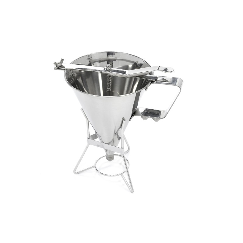 Maxima - Distributeur de pâte à crêpes - 1,6 L - En acier inoxydable - Bouton de dosage inclus