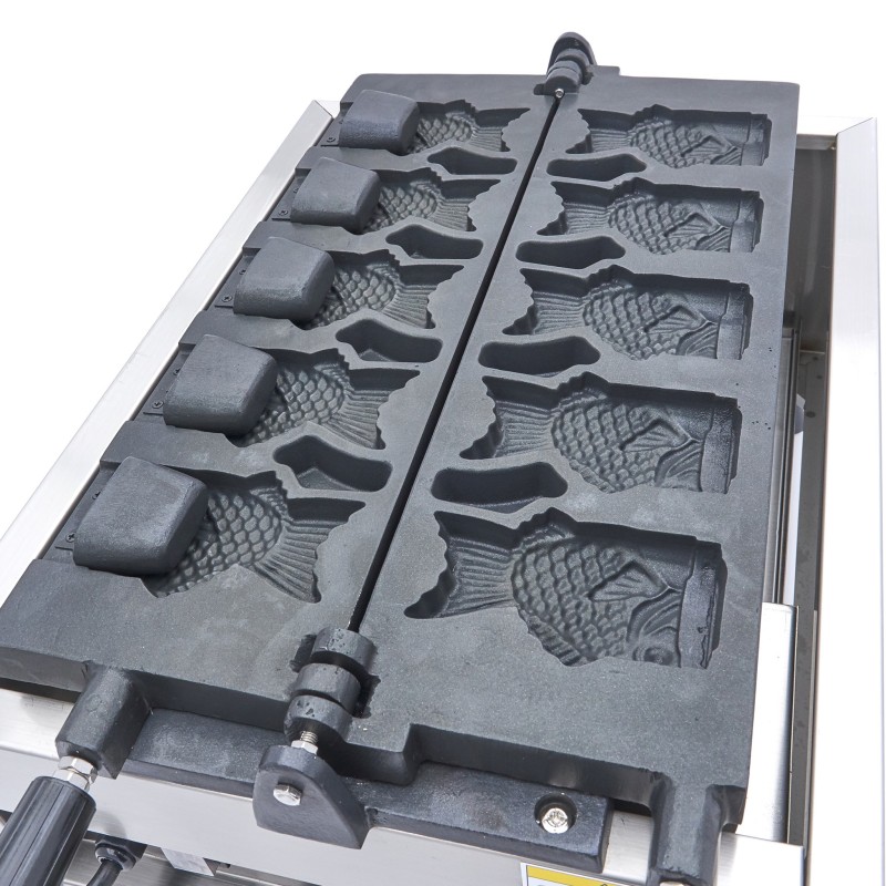 Maxima - Machine à gaufres - 5 formes de Taiyaki / poisson - Rotative - Numérique