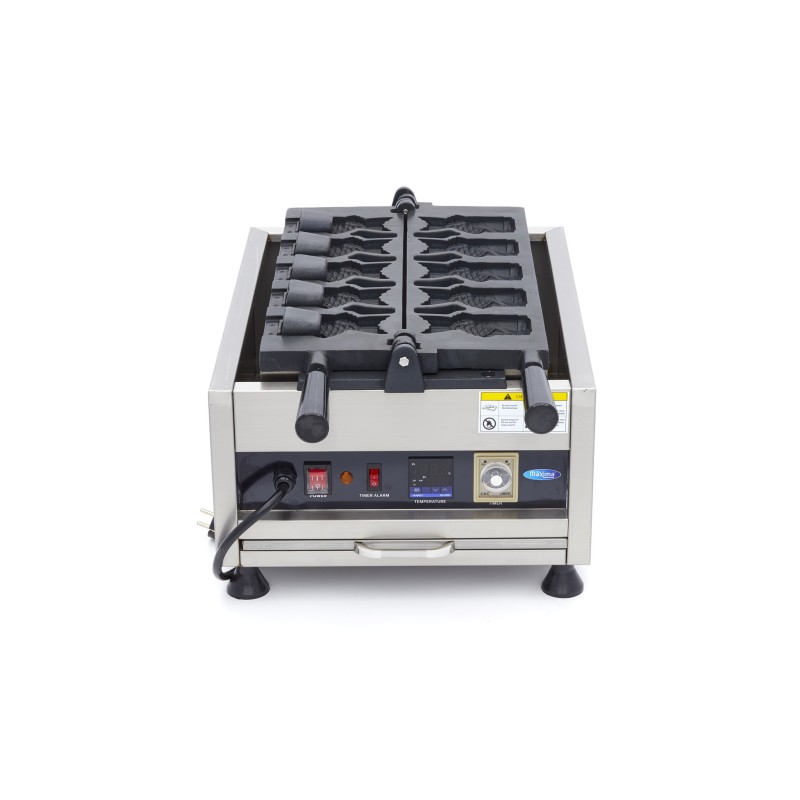 Maxima - Machine à gaufres - 5 formes de Taiyaki / poisson - Rotative - Numérique