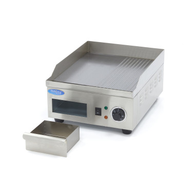 Maxima - Plaque à griller - Demi-rainurée - 36cm - avec bac de récupération de graisse
