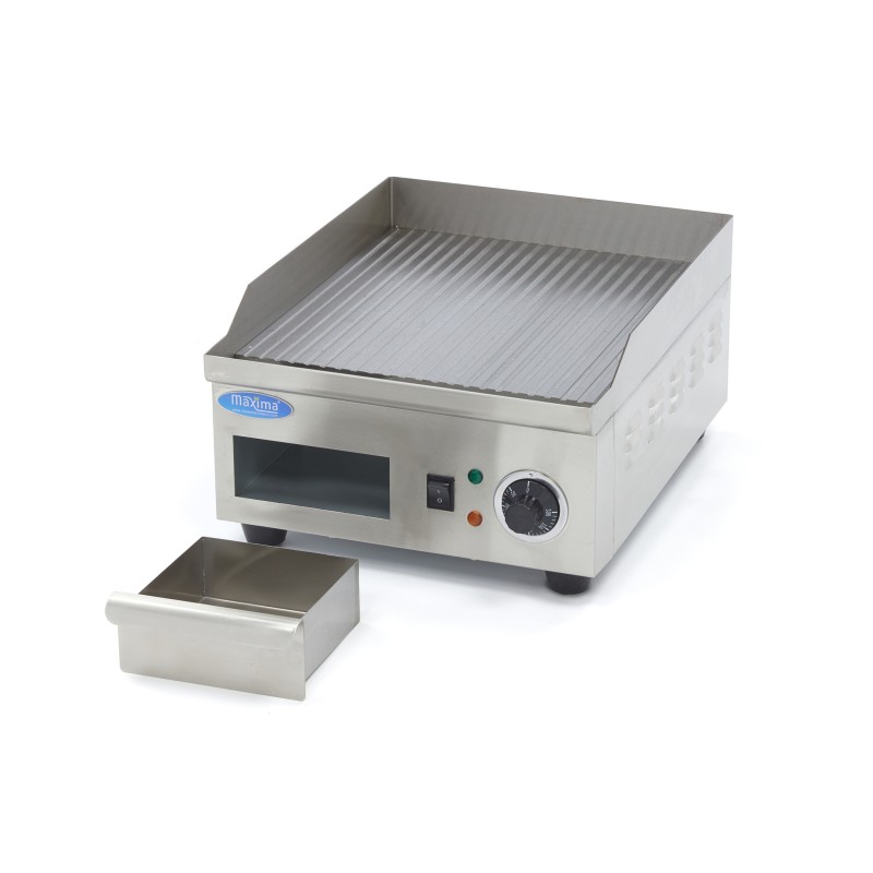 Maxima - Plaque de cuisson - Rainurée - 36cm - incluant un bac de récupération de graisse