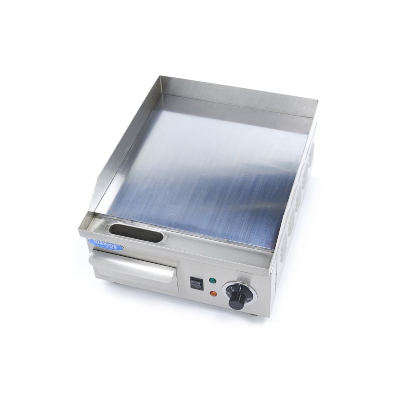 Maxima - Plaque de cuisson - Chrome lisse - 36 cm - avec bac de récupération des graisses