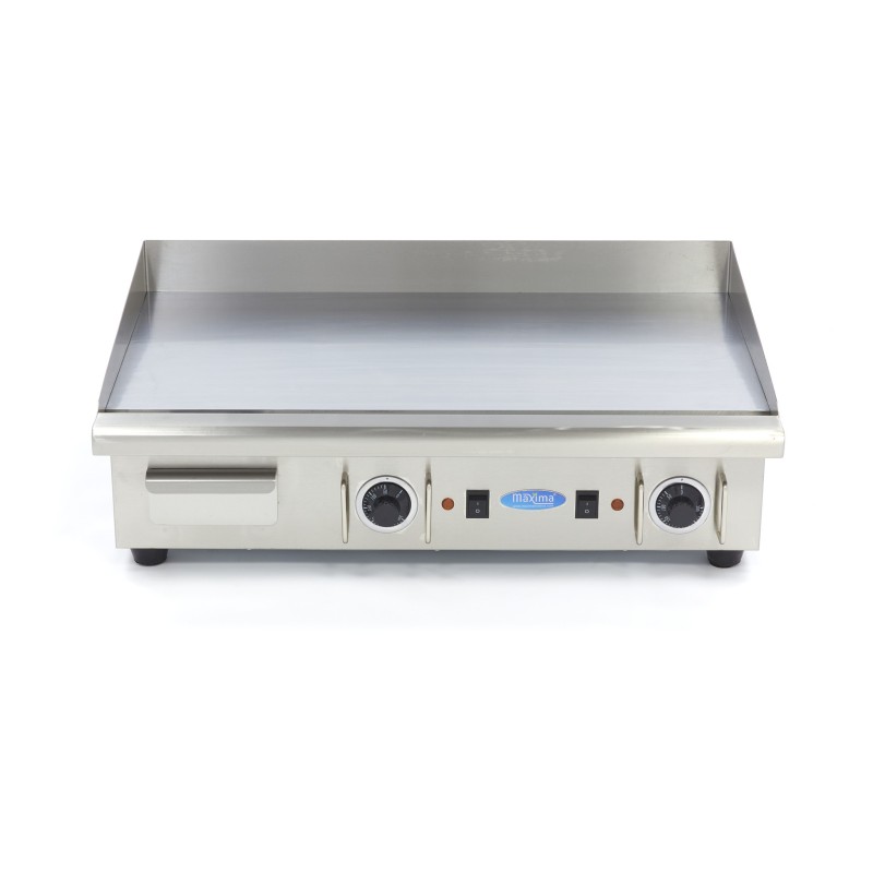 Maxima - Plaque de cuisson - Chrome lisse - 73cm - avec bac de récupération - 400V