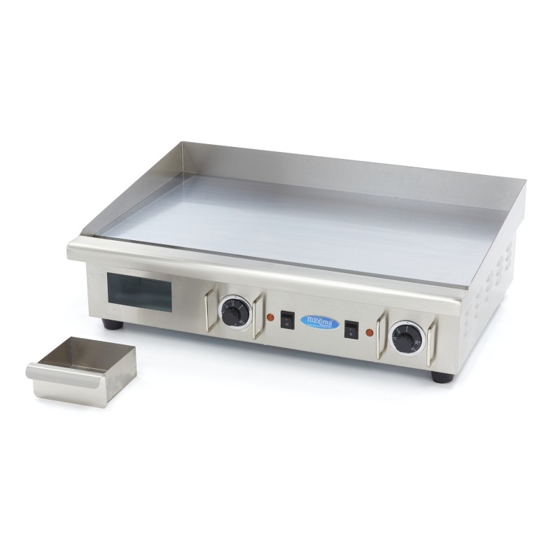 Maxima - Plaque de cuisson - Chrome lisse - 73cm - avec bac de récupération - 400V