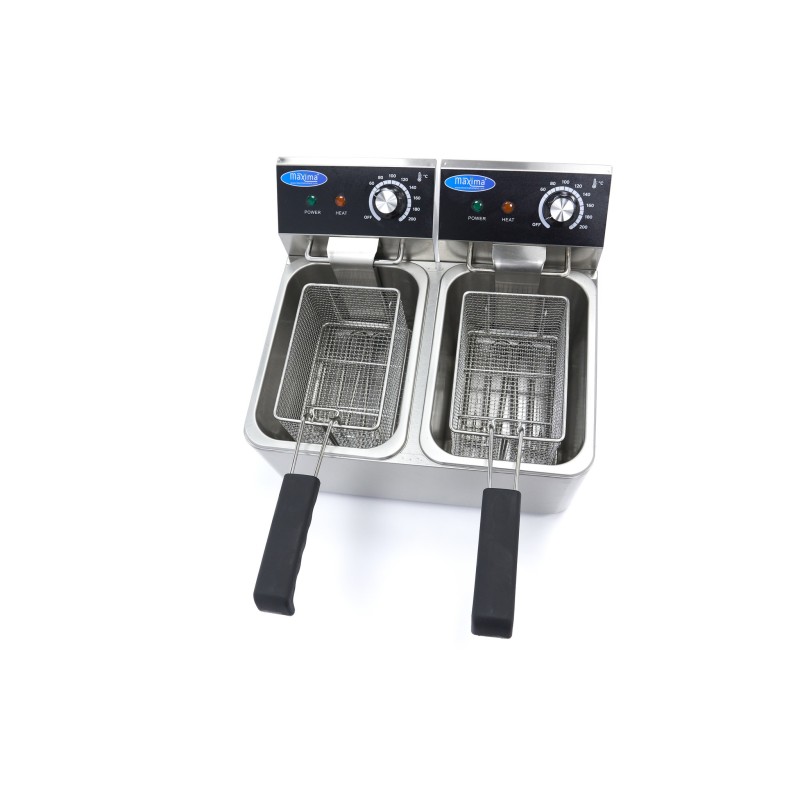 Maxima - Friteuse - 2 x 4L - 2 paniers - jusqu'à 1,5kg de frites