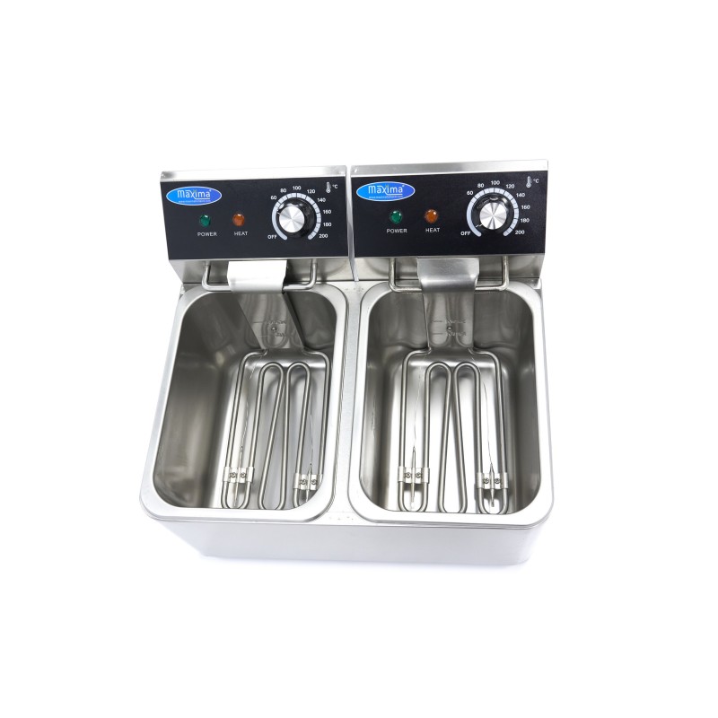 Maxima - Friteuse - 2 x 4L - 2 paniers - jusqu'à 1,5kg de frites