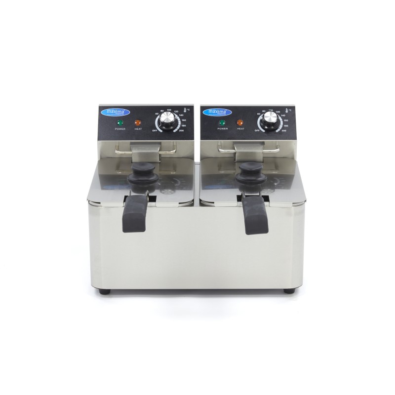 Maxima - Friteuse - 2 x 4L - 2 paniers - jusqu'à 1,5kg de frites