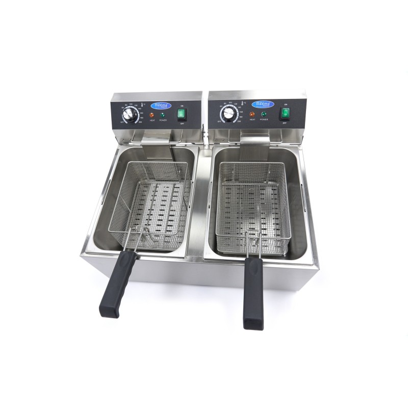 Maxima - Friteuse - 2 x 11L - 2 paniers - jusqu'à 2,8 kg de frites