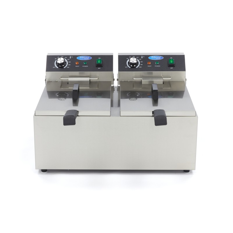 Maxima - Friteuse - 2 x 11L - 2 paniers - jusqu'à 2,8 kg de frites