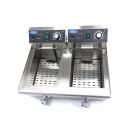 Maxima - Friteuse - 2 x 10L - 2 Paniers - avec Robinet de Vidange