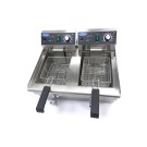 Maxima - Friteuse - 2 x 10L - 2 Paniers - avec Robinet de Vidange