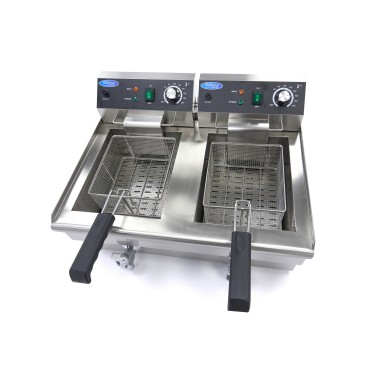 Maxima - Friteuse - 2 x 13L - 2 paniers - avec robinet de vidange