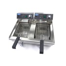 Maxima - Friteuse - 2 x 13L - 2 paniers - avec robinet de vidange