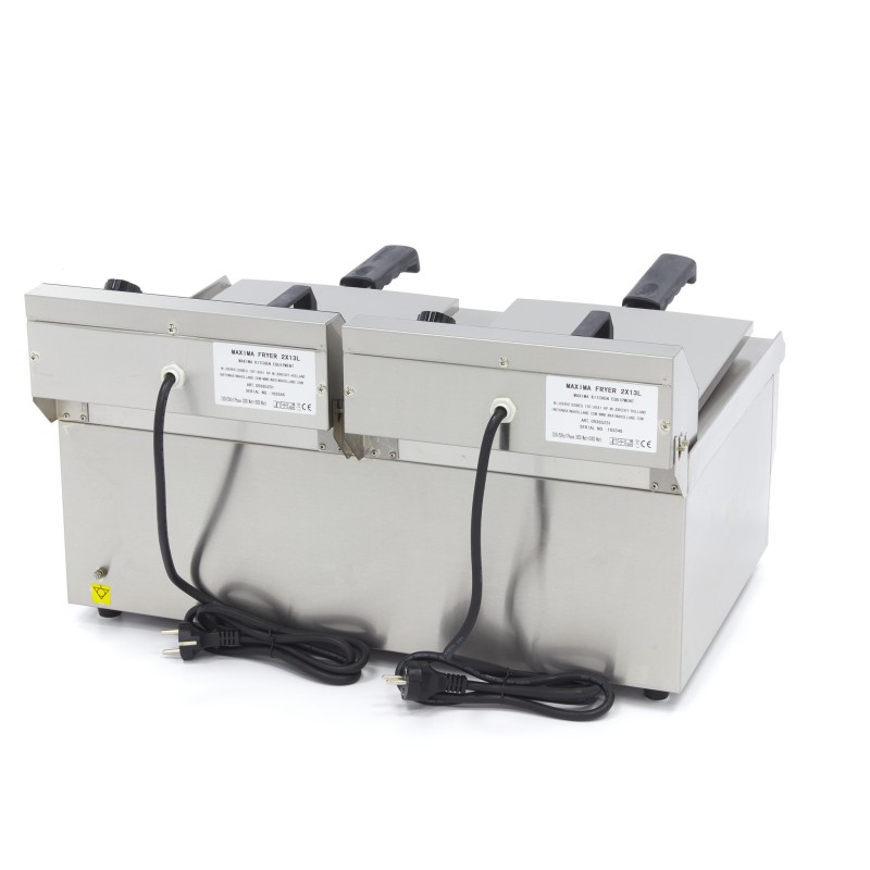 Maxima - Friteuse - 2 x 13L - 2 paniers - avec robinet de vidange