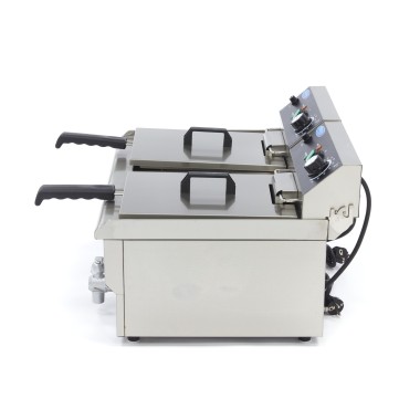 Maxima - Friteuse - 2 x 13L - 2 paniers - avec robinet de vidange