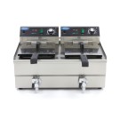 Maxima - Friteuse - 2 x 13L - 2 paniers - avec robinet de vidange