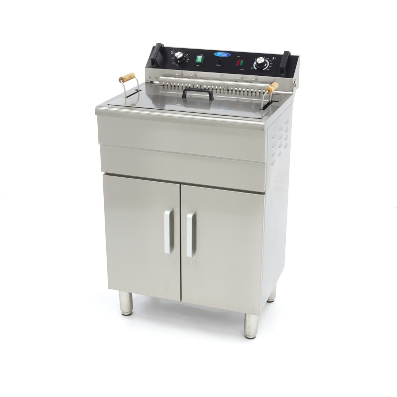 Maxima - Friteuse - 30L - 1 panier - avec robinet de vidange et support