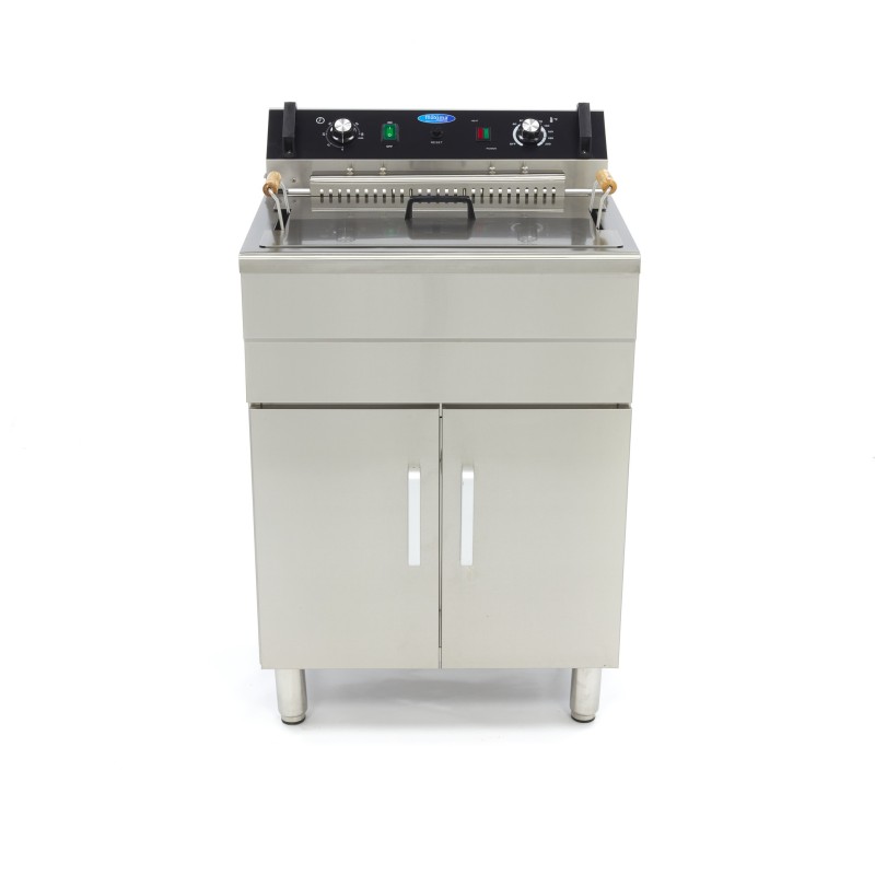 Maxima - Friteuse - 30L - 1 panier - avec robinet de vidange et support