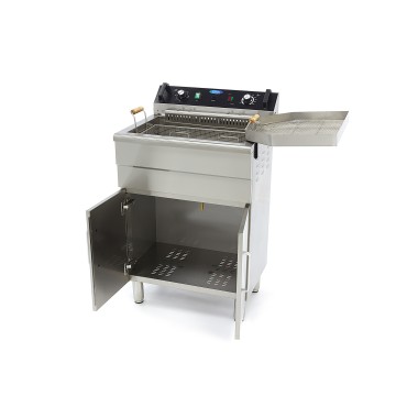 Maxima - Friteuse - 30L - 1 panier - avec robinet de vidange et support