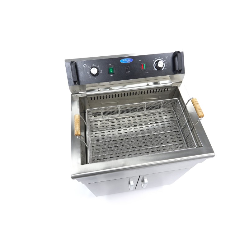 Maxima - Friteuse - 30L - 1 panier - avec robinet de vidange et support