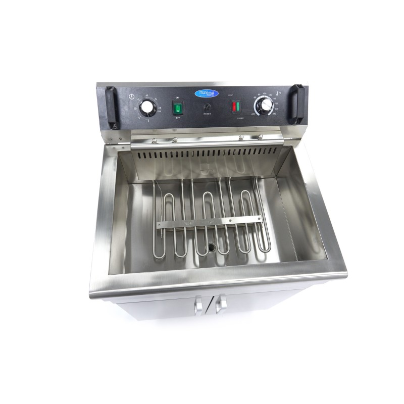 Maxima - Friteuse - 30L - 1 panier - avec robinet de vidange et support