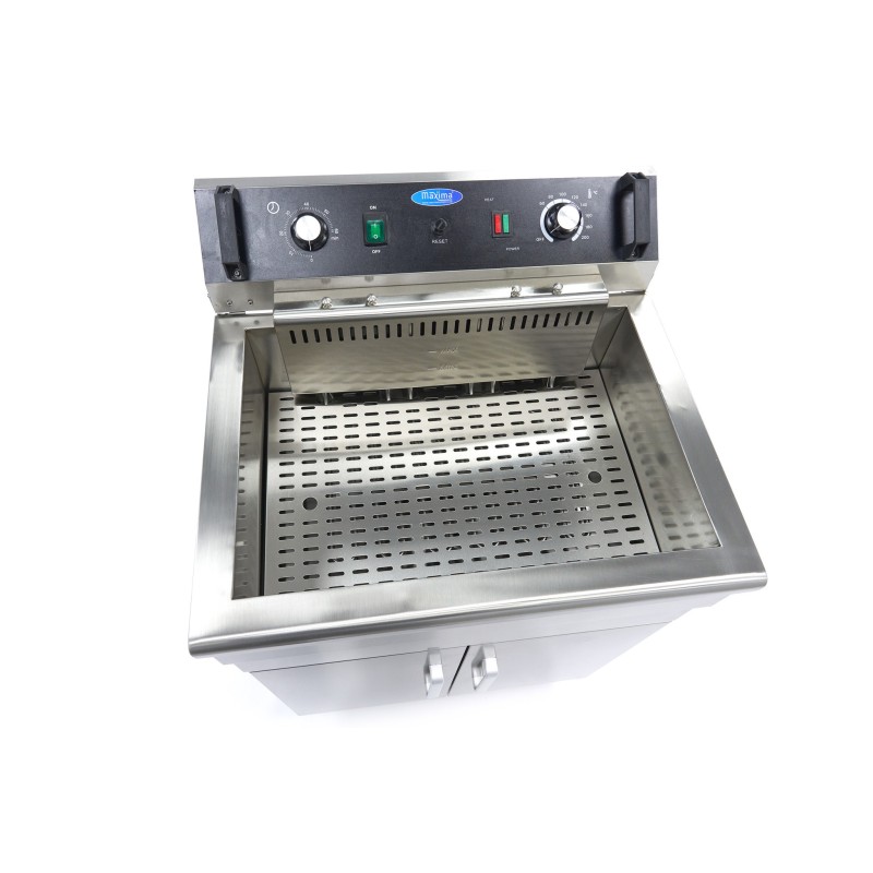 Maxima - Friteuse - 30L - 1 panier - avec robinet de vidange et support