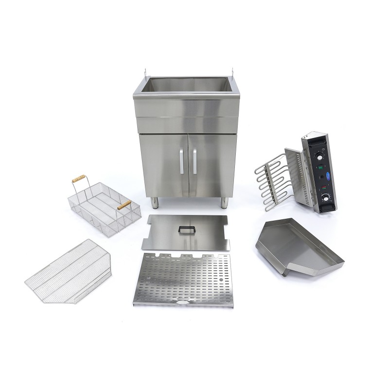 Maxima - Friteuse professionnelle - 35L - 1 panier - avec robinet de vidange - 400V