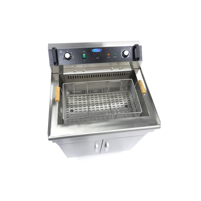 Maxima - Friteuse professionnelle - 35L - 1 panier - avec robinet de vidange - 400V