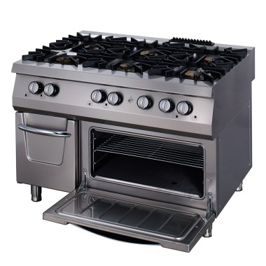 Maxima - Cuisinière Premium - 6 brûleurs - Triple unité - Profondeur de 90cm - Four inclus - Gaz