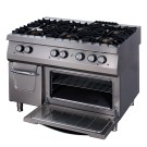 Maxima - Cuisinière Premium - 6 brûleurs - Triple unité - Profondeur de 90cm - Four inclus - Gaz
