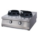 Maxima - Cuisinière à wok premium - 2 anneaux de cuisson de 28,5 cm - Double unité - 90 cm de profondeur - Gaz