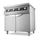 Maxima - Cuisinière - 4 feux - Induction - Profondeur de 70cm - avec support